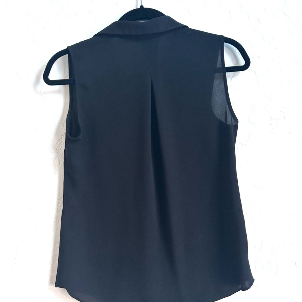White House Black Market Sleeveless Button-Front Blouse - Black - Picture 2 of 5